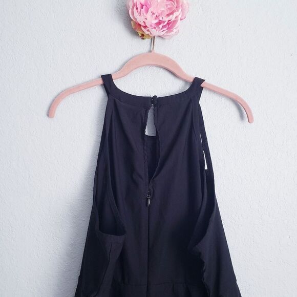 Torrid Black Bengaline High Neck Strappy Cage Front Top - Picture 7 of 8